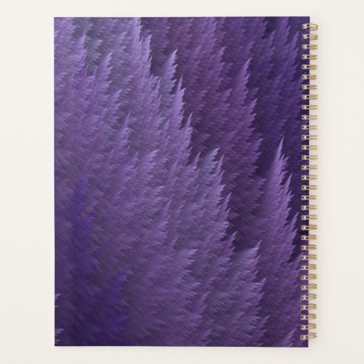 Violet Lilac Purple Tartan Feather Pattern Planner (Achterkant)