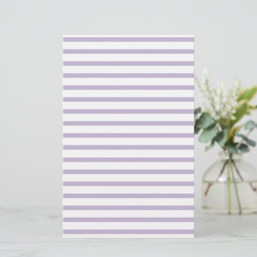 Violet Lined Paper Stripes voor Notes Stationery Briefpapier (Staand voorkant)