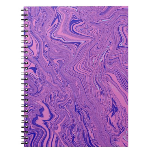 Violet Liquid Marble Abstract Pattern Notitieboek (Voorkant)