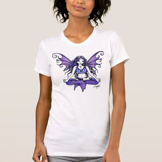 "Violet Lotus" Big White Shirt (Voorkant)