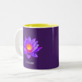 Violet Lotus Flower on Royal Paars Tweekleurige Koffiemok (Voorkant links)