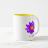 Violet Lotus Flower on White Two-Tone Coffee Mok (Voorkant rechts)