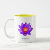 Violet Lotus Flower on White Two-Tone Coffee Mok (Links)