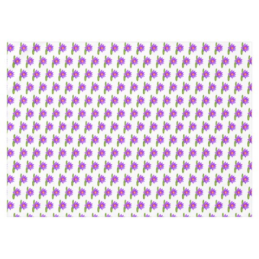 Violet Lotus Flowers & Lily Pad op White Tafelkleed (Voorkant (Horizontaal))