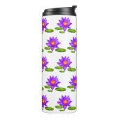 Violet Lotus Flowers & Lily Pads op White Thermosbeker (Gedraaid links)