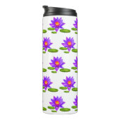 Violet Lotus Flowers & Lily Pads op White Thermosbeker (Geroteerd rechts)
