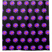 Violet Lotus Flowers op Black Shower Curtain Douchegordijn (Voorkant)