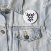 "Violet Lotus" Yoga Chic Pinback Button (In situ)