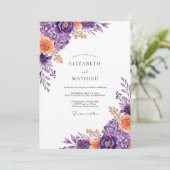 Violet Lush Spring Wedding Kaart (Staand voorkant)