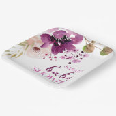 Violet Magenta Paarse Bloemen Baby shower Papieren Bordje