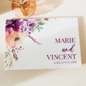 Violet Magenta Paarse Bloemen Bruiloft Gastenboek