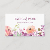 Violet Magenta Paarse Bloemen Bruiloft Plaatskaartje (Achterkant)