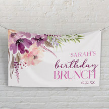 Violet Magenta Paarse Bloemen Verjaardagsbrunch