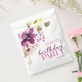 Violet Magenta Paarse Bloemen Verjaardagsfeest Bedankzakje (Gezegeld)