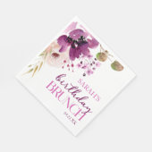 Violet Magenta Paarse Bloemen Verjaardagsfeest Bru Servet (Hoek)