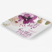 Violet Magenta Paarse Bloemen Verjaardagsfeest Papieren Bordje (Gebogen)