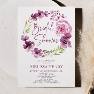 Violet Magenta Paarse Bloemen Vrijgezellenfeest Kaart