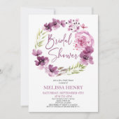 Violet Magenta Paarse Bloemen Vrijgezellenfeest Kaart (Voorkant)