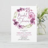 Violet Magenta Paarse Bloemen Vrijgezellenfeest Kaart (Staand voorkant)