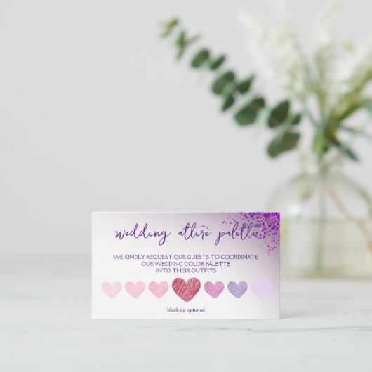 Violet Magenta QR Code Weddenschap Stress Code Informatiekaartje (Staand voorkant)