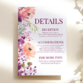 Violet Magenta Waterverf Bloembloem Details Informatiekaartje