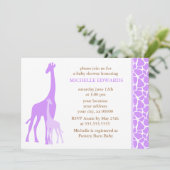 Violet mama en Baby Giraffe Baby shower Kaart (Staand voorkant)