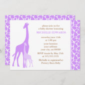 Violet mama en Baby Giraffe Baby shower Kaart (Voorkant / Achterkant)