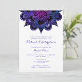 Violet Mandala Mehndi Celebration Uitnodiging (Staand voorkant)