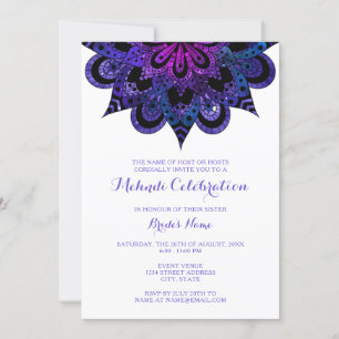Violet Mandala Mehndi Celebration Uitnodiging