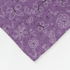 Violet Mauve Butterfly LOVE - naadloos patroon. Fleece Deken