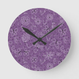 Violet Mauve Butterfly LOVE - naadloos patroon. Ronde Klok