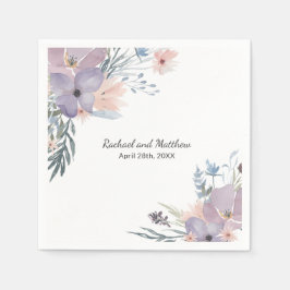 Violet Meadow Floral Wildflower Wedding Servet