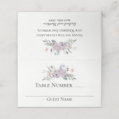 Violet Meadow Waterverf Bloemen Trouwtafel Plaatskaartje (Buitenkant ongevouwen)