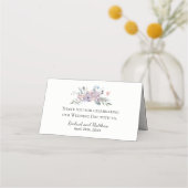 Violet Meadow Waterverf Bloemen Trouwtafel Plaatskaartje (Achterkant)