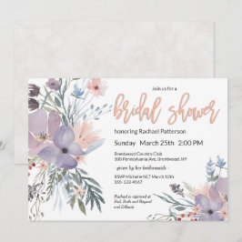 Violet Meadow Waterverf Floral Vrijgezellenfeest Kaart