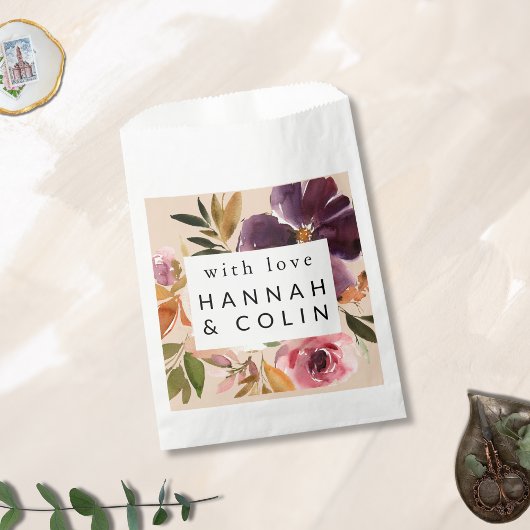 Violet Meadows Modern Herfst Bloemen Bedankzakje