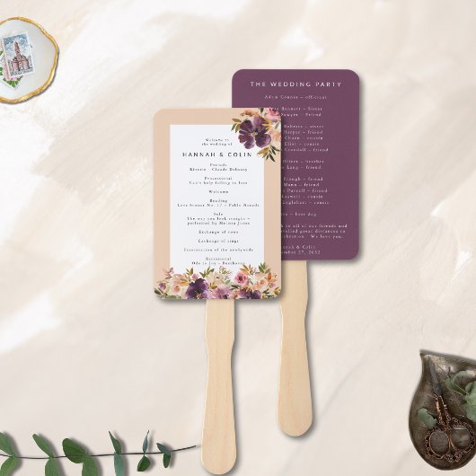 Violet Meadows Modern Herfst Bloemen Handwaaier