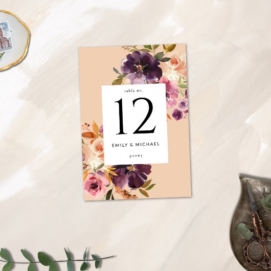 Violet Meadows Modern Herfst Bloemen Kaart