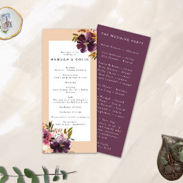 Violet Meadows Modern Herfst Bloemen Programmakaart