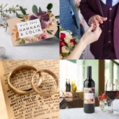 Violet Meadows Modern Herfst Bloemen Wijn Etiket