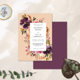 Violet Meadows Moderne Herfstbloem Kaart