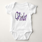 Violet, Meisjesnaam, Logo Baby's Tutu Rompertje Romper (Voorkant)