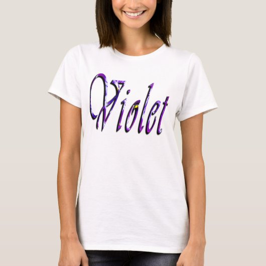 Violet, meisjesnaam, Logo, Dames-witte T-shirt (Voorkant)