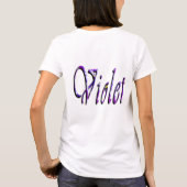 Violet, meisjesnaam, Logo, Dames-witte T-shirt (Achterkant)