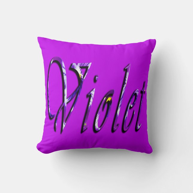 Violet, meisjesnaam, Logo, Paarse kussen (Voorkant)