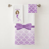 Violet Mermaid Specialized Bath Towel Set Bad Handdoek (Insitu)
