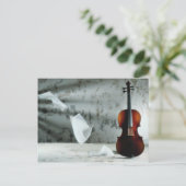 Violet met drijvende muziekvellen briefkaart (Staand voorkant)