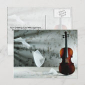 Violet met drijvende muziekvellen briefkaart (Voorkant / Achterkant)