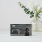 Violet met drijvende muziekvellen visitekaartje (Staand voorkant)