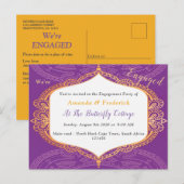 Violet met Gold Mandalas Uitnodiging Briefkaart (Voorkant / Achterkant)